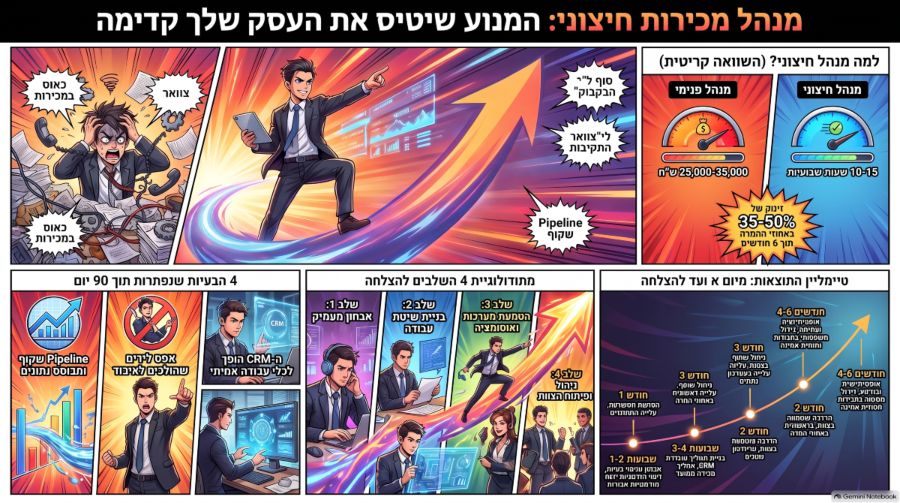 אינפוגרפיקה של מנהל מכירות במיקור חוץ