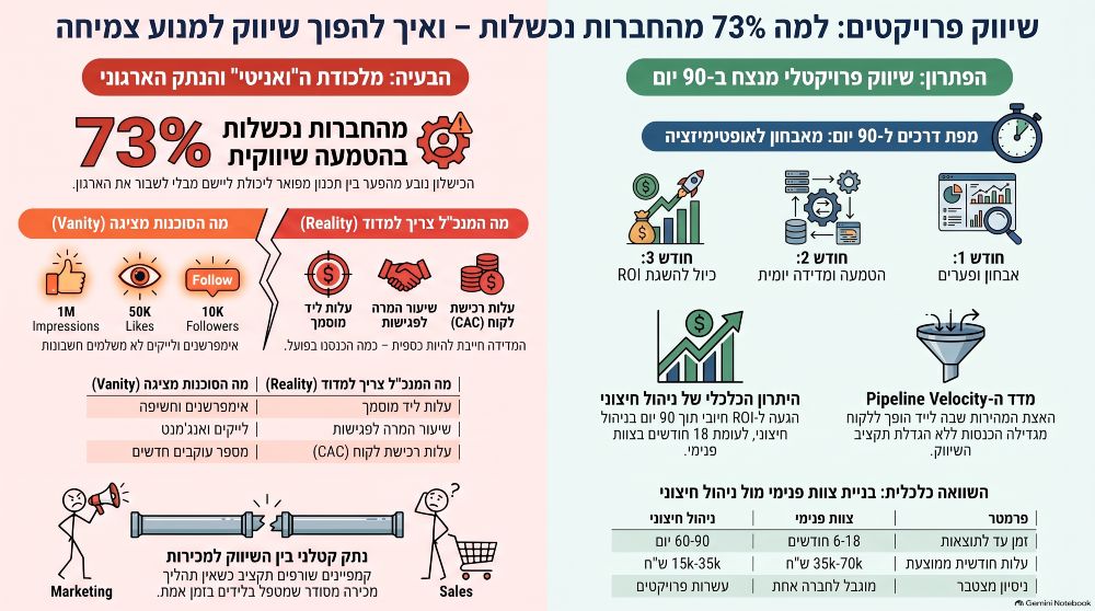 אינפוגרפיקה של שיווק פרויקטים